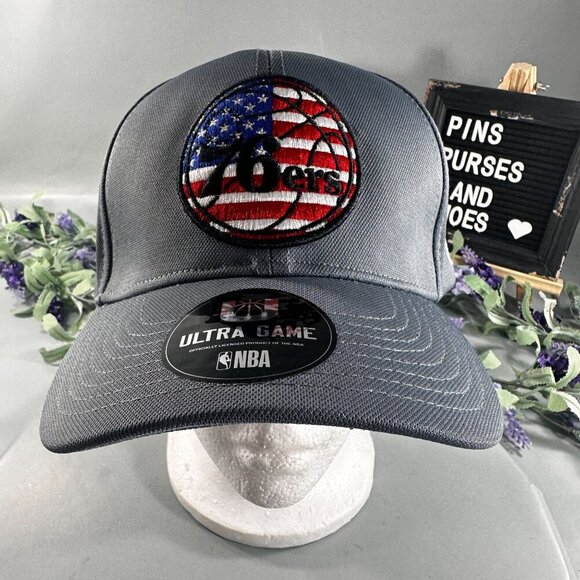 Ultra Games 76ers NBA Cap Phila Basketball Hat Fitted Back Baseball 6 Panel Grey - Picture 11 of 16